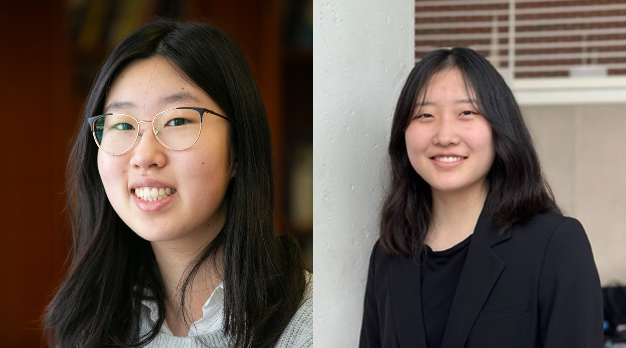 Sarah Kim, left, and Vanessa Quan have been selected for the Carl R. Woese Undergraduate Research Scholar Program."