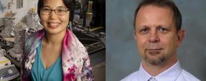 Civil and environmental engineering professor Helen Nguyen (left) and pathobiology professor Csaba Vargo (right)